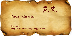 Pecz Károly névjegykártya